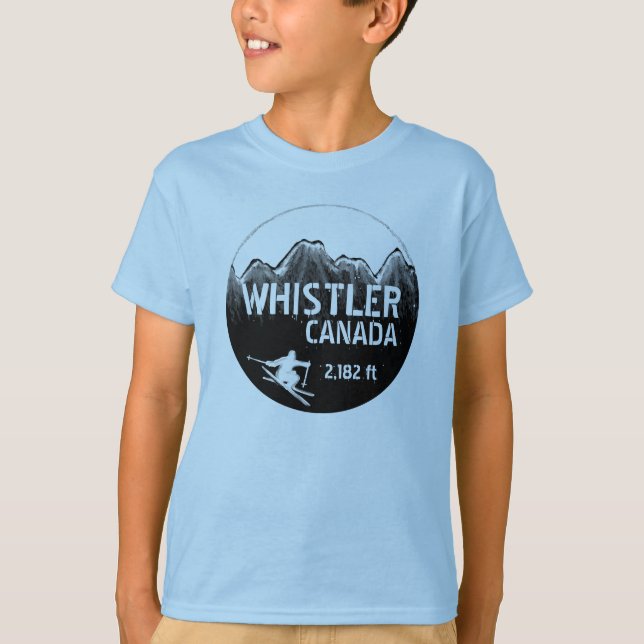 Whistler Canada Blue ski art boys T Tröja (Framsida)