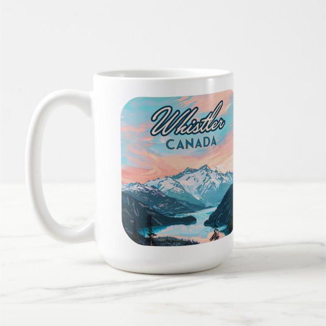 Whistler Canada British Columbia Ski Resort Retro Kaffemugg (Vänster)