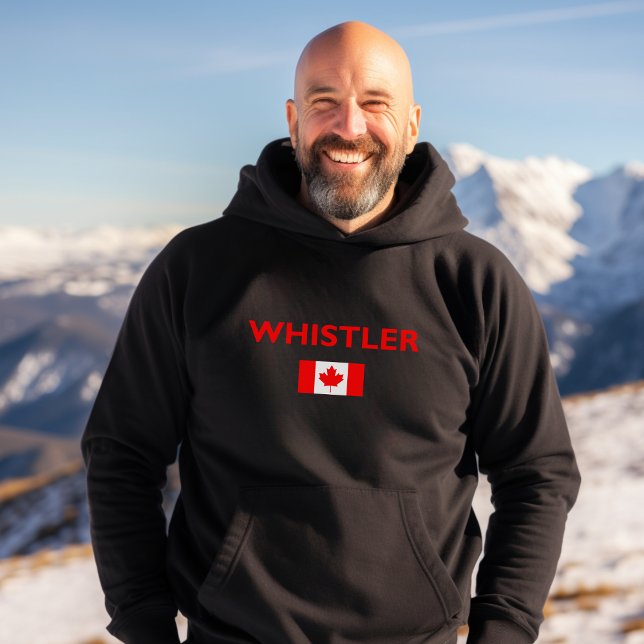 Whistler Canada Canadian Flagga Mörk Färg Hoodie (Skapare uppladdad)