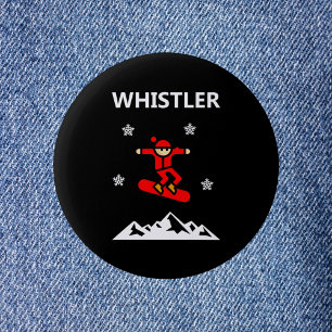 Whistler Canada Flies Snowboarder Färg Knapp