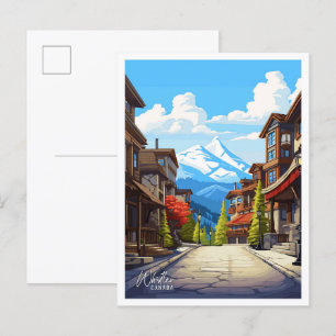 Whistler Canada Vintage resor Illustration Vykort