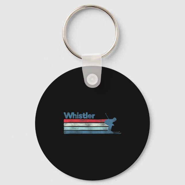 Whistler Kanada Retro Ski  Nyckelring (Framsida)