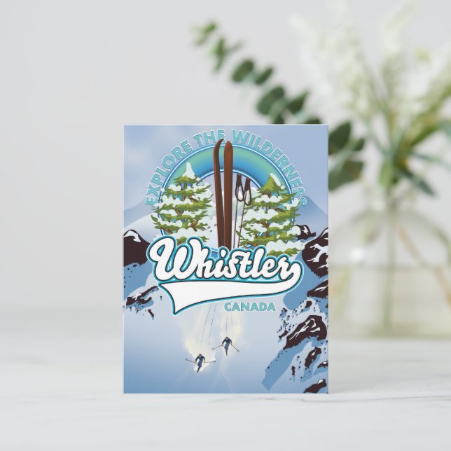 whistler Kanada skid resa affisch. Vykort (Stående Fram)