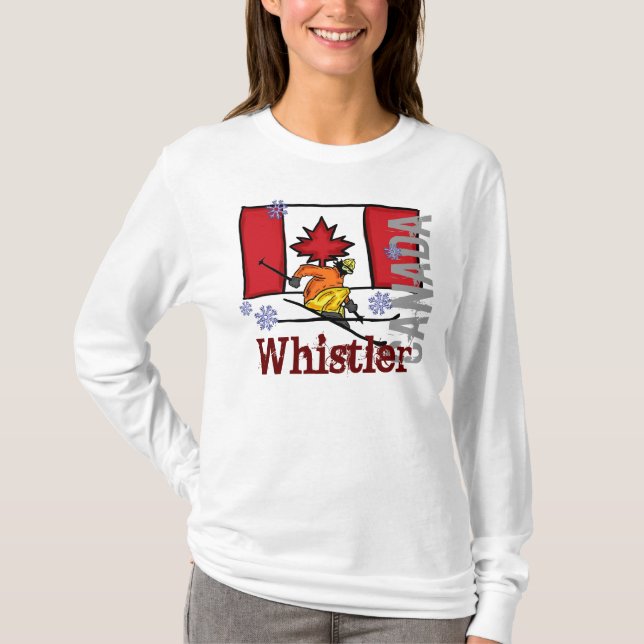 Whistler Kanada skidar hoodien T-shirt (Framsida)