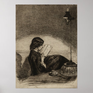 Whistler - Lamplight-läsning Poster