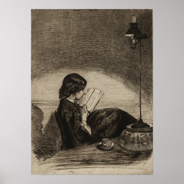 Whistler - Läsning i lampans sken Poster (Framsidan)