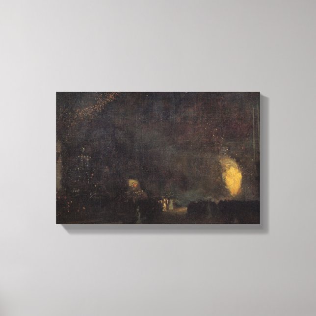 Whistler - Nocturne, Black and Guld, The Fire Whee Canvastryck (Framsida)