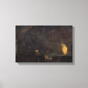 Whistler - Nocturne, svart och guld, avfyra Whee Canvastryck