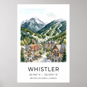 Whistler skidort Affisch Alpin landskapsbild