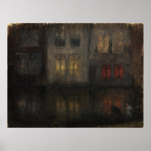 Whistler - Svart och rött bakre kanal Holland Poster