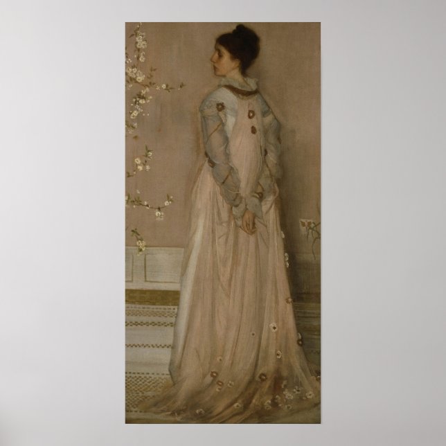Whistler - Symphony in Flesh Färg and Rosa 1871 Poster (Framsidan)