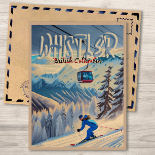 Whistler Vancouver British Columbia Canada Ski Vykort