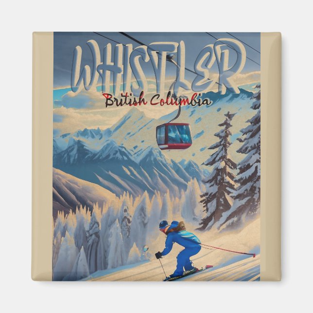 Whistler Vancouver British Columbia Kanada 1950-ta Magnet (Framsidan)
