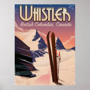 Whistler,Vancouver, British Columbia Ski poster