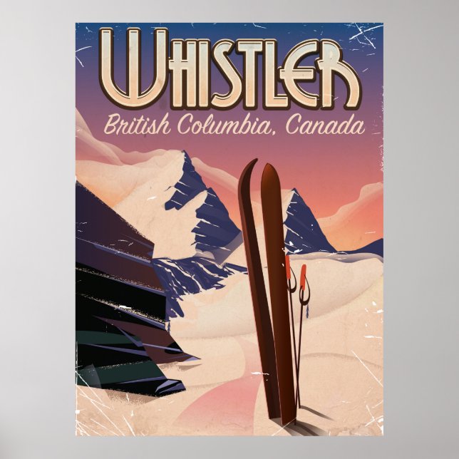 Whistler,Vancouver, British Columbia Ski poster (Framsidan)