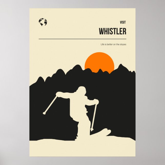 Whistler Vanvouver Ski Winter Resort Poster (Framsidan)