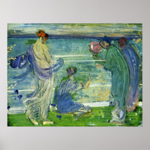 Whistler - variationer i blått och Grönt 1868 Poster