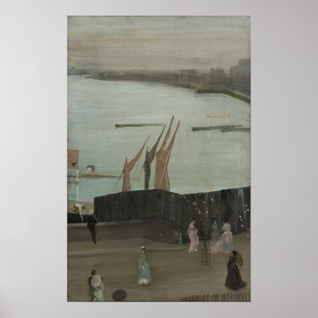 Whistler - variationer i Rosa och Grått Chelsea Poster (Framsidan)