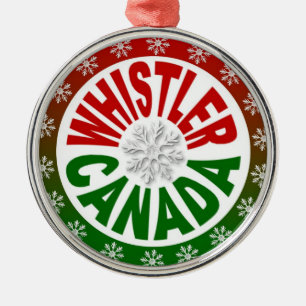 WhistlerKanada röd grön prydnad Julgransprydnad Metall