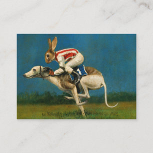 Whistor med Affärskortet Rabbit Jocky ACEO Visitkort