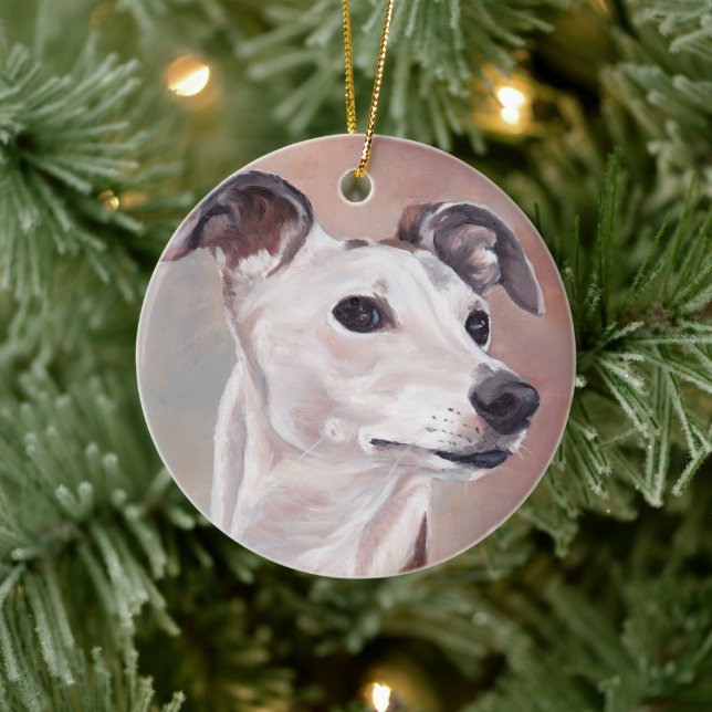 Whistycketeckenrundan Hund Art Hund Julgransprydnad Keramik (Träd)