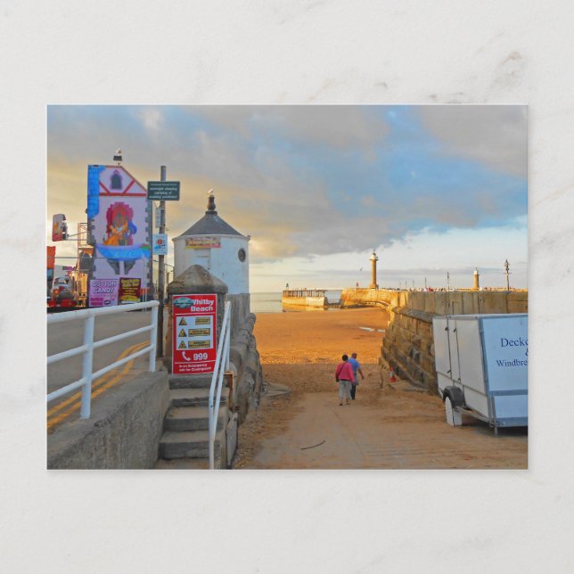 Whitby Beach Vykort (Framsida)