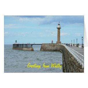 Whitby i North Yorkshire, England. Hälsningskort