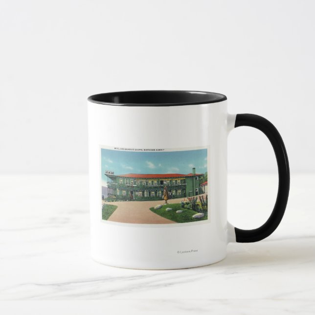Whitcomb-toppmötet Hotel och Souvenir Shoppe View Mugg (Höger)