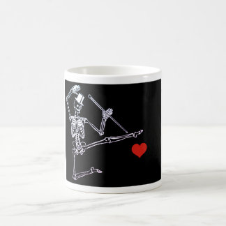 White 11 oz Classic Mugg Dancing Skeleton w/ Heart