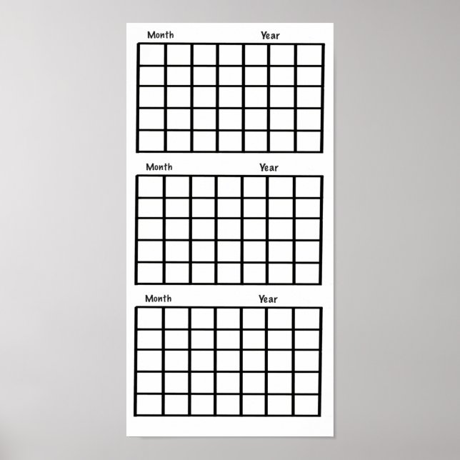 White  3 Month Calendar Poster (Framsidan)