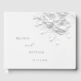 White 3D Floral Roses | Wedding Gästböcker