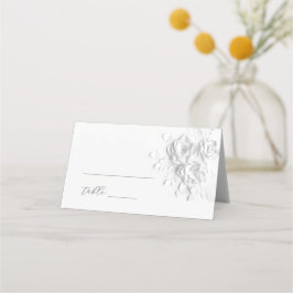 White 3D Flowers Wedding Place Card Placeringskort
