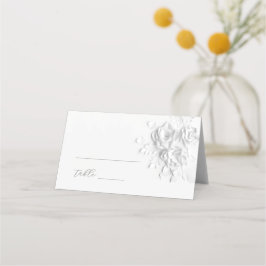 White 3D Flowers Wedding Place Card Placeringskort