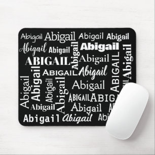 White ABIGAIL Namn on Black Musmatta