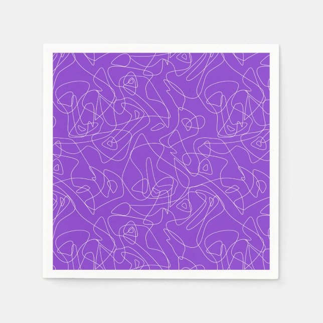 white abstract curved lines on a purple background pappersservett (Framsidan)