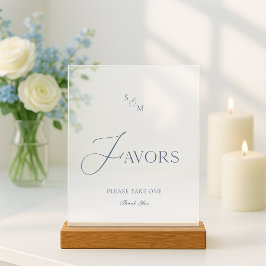 White Acrylic “Favors” Sign 