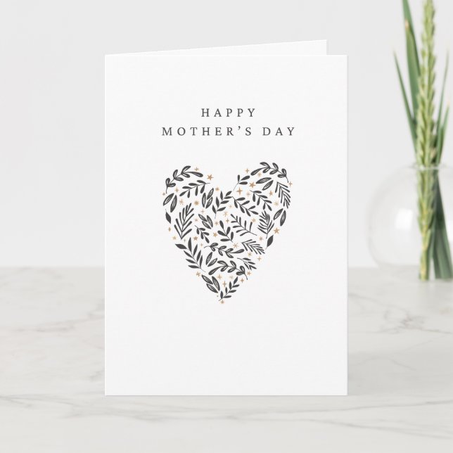 White Aesthetic Mother's Day Greeting Card Kort (Framsida)