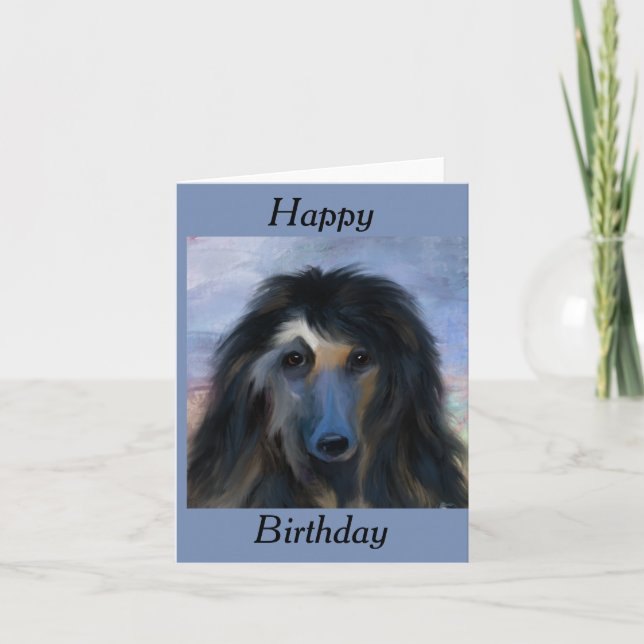 White Afghan Hound Kort (Framsida)