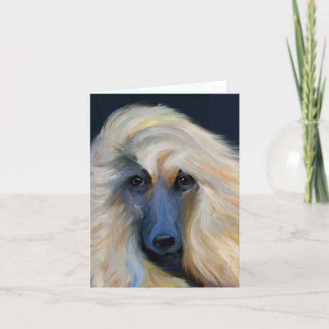White Afghan Hound Kort (Framsida)
