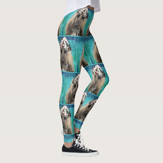 White Afghan Hound Leggings (Höger)
