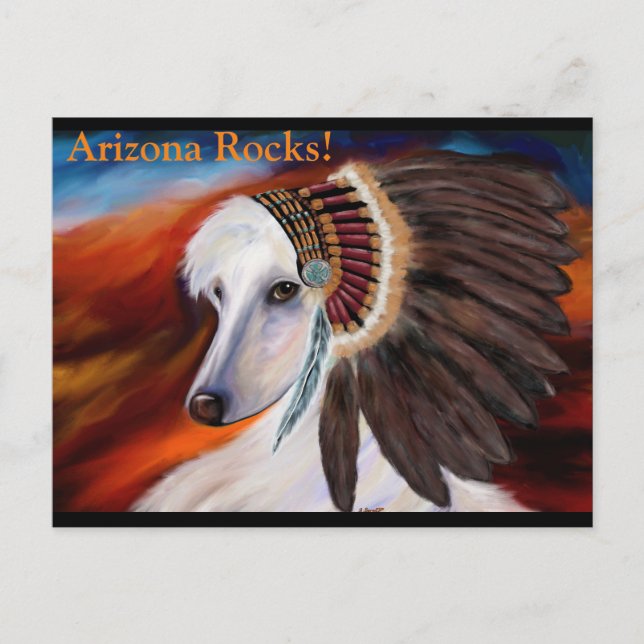 White Afghan Hound Vykort (Framsida)