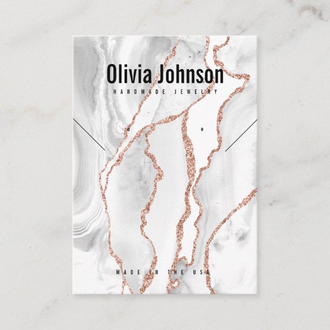 White Agate Jewelry Earrings Necklace Visning Visitkort (Framsida)