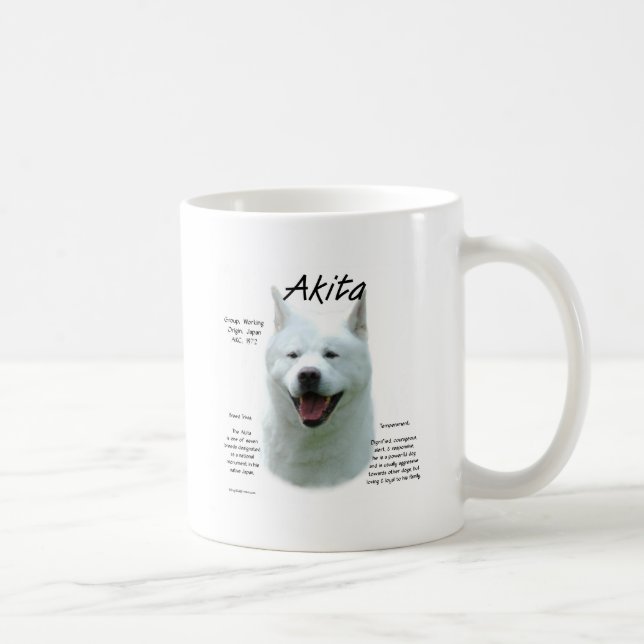 White Akita History Kaffemugg (Höger)