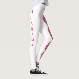 White Alabama Camellia State Flower Leggings