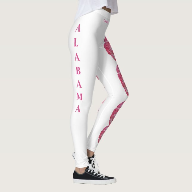 White Alabama Camellia State Flower Leggings (Höger)
