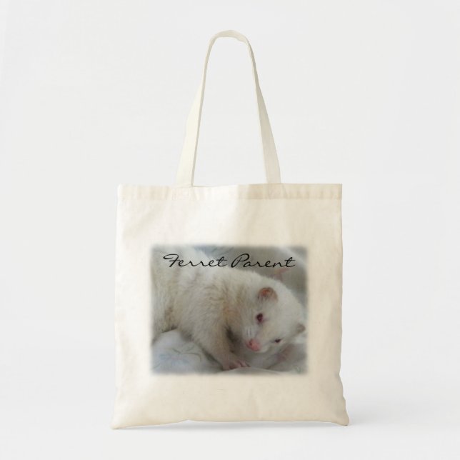 White Albino Ferret Bild Tygkasse (Framsidan)