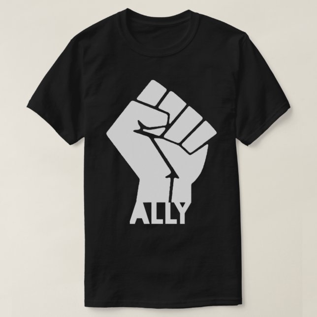 White Ally Black Lives Matter T Shirt (Design framsida)