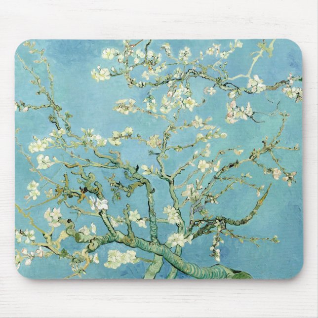 White Almond blommar av Vincent Van Gogh Musmatta (Framsidan)
