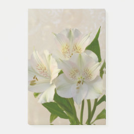 White Alstomeria Flowers Post-it Block