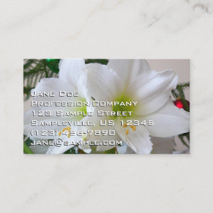 White Amaryllis och Julgran Visitkort